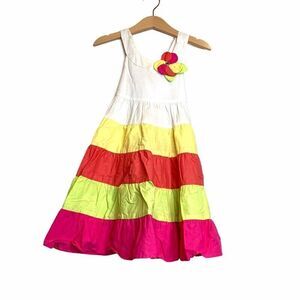 Bonnie Jean Baby Girls A-Line Dress Multicolor Stripe Applique Scoop 3/3T New